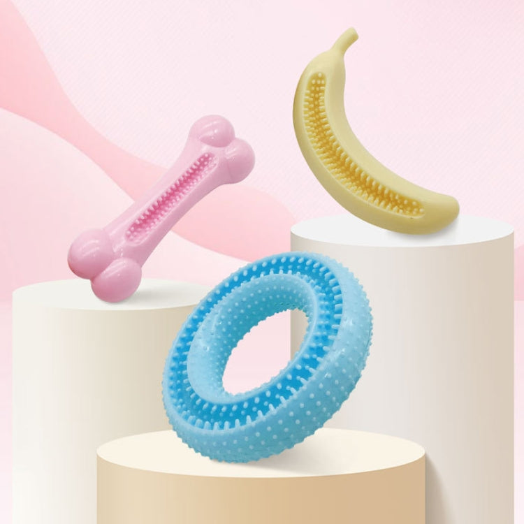 Pet Chewing Teeth Cleaning Toy Teething Stick, Round, Bone, Banana
