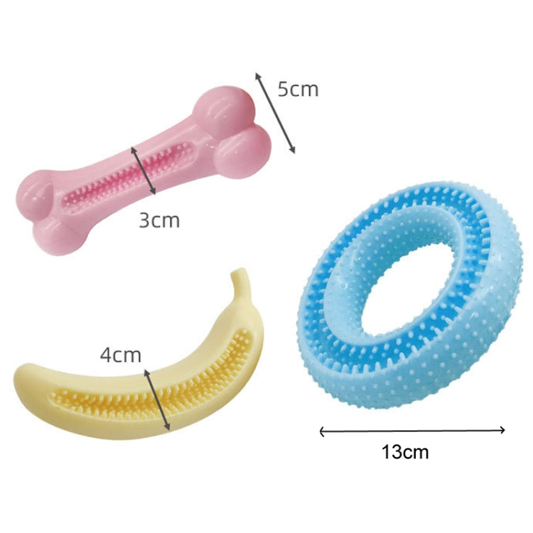 Pet Chewing Teeth Cleaning Toy Teething Stick, Round, Bone, Banana