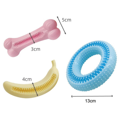Pet Chewing Teeth Cleaning Toy Teething Stick, Round, Bone, Banana