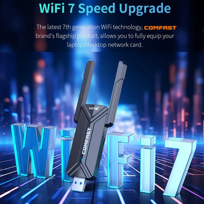 COMFAST CF-983BE WiFi7 Tri-Band 6500Mbps USB Wireless Network Adapter PC Network Card, CF-983BE