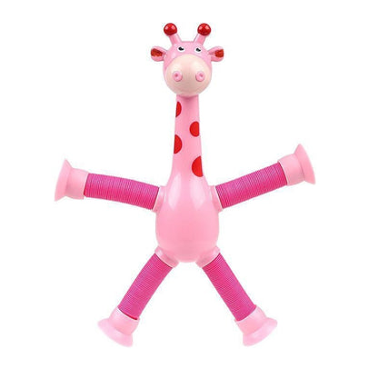 Telescopic Suction Cup Giraffe Funny Hundred Change Children Cartoon Educational Toy