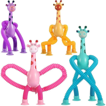 Telescopic Suction Cup Giraffe Funny Hundred Change Children Cartoon Educational Toy