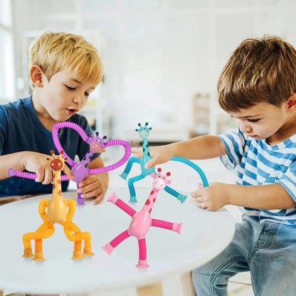 Telescopic Suction Cup Giraffe Funny Hundred Change Children Cartoon Educational Toy