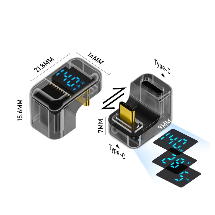 Type-C Digital Display U Type Adaptor 180 Degree Elbow 140W 4.0 Adaptor, 180 Degree Elbow