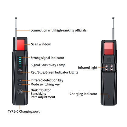 Hidden Camera Detector GPS Tracker Detector 5 Levels Sensitivity Adjustable, T011