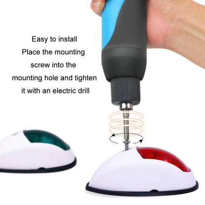 Marine Navigation Warning Light Signal LED Yacht Light, White Shell Green, White Shell Red, Black Shell Green, Black Shell Red, Silver Shell Green, Silver Shell Red