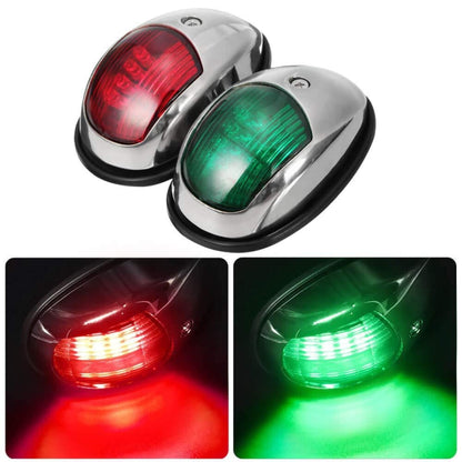 Marine Navigation Warning Light Signal LED Yacht Light, White Shell Green, White Shell Red, Black Shell Green, Black Shell Red, Silver Shell Green, Silver Shell Red