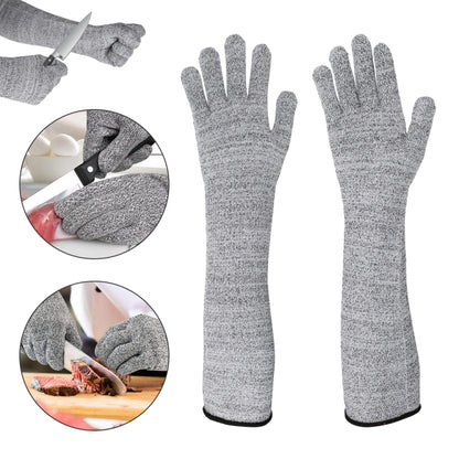 1pair Extended Anti-Cut Sleeve Gloves HPPE Anti-Scratch Arm Guard Anti-Bite Labour Gloves, 20cm Gray, 30cm Gray, 35cm Gray, 40cm Gray, 45cm Gray, 50cm Gray, 55cm Gray