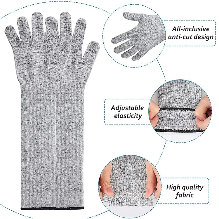 1pair Extended Anti-Cut Sleeve Gloves HPPE Anti-Scratch Arm Guard Anti-Bite Labour Gloves, 20cm Gray, 30cm Gray, 35cm Gray, 40cm Gray, 45cm Gray, 50cm Gray, 55cm Gray
