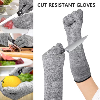 1pair Extended Anti-Cut Sleeve Gloves HPPE Anti-Scratch Arm Guard Anti-Bite Labour Gloves, 20cm Gray, 30cm Gray, 35cm Gray, 40cm Gray, 45cm Gray, 50cm Gray, 55cm Gray