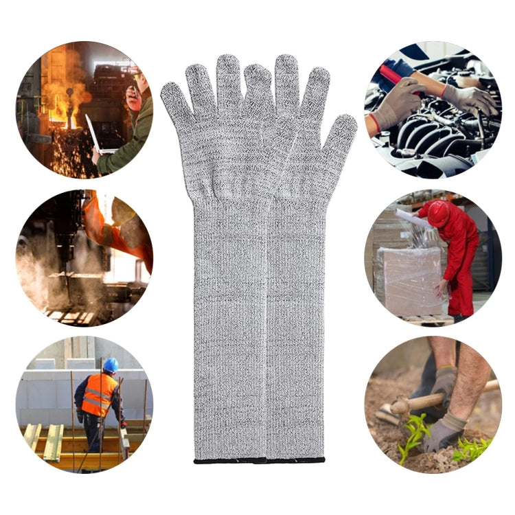 1pair Extended Anti-Cut Sleeve Gloves HPPE Anti-Scratch Arm Guard Anti-Bite Labour Gloves, 20cm Gray, 30cm Gray, 35cm Gray, 40cm Gray, 45cm Gray, 50cm Gray, 55cm Gray