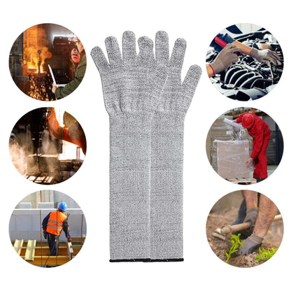1pair Extended Anti-Cut Sleeve Gloves HPPE Anti-Scratch Arm Guard Anti-Bite Labour Gloves, 20cm Gray, 30cm Gray, 35cm Gray, 40cm Gray, 45cm Gray, 50cm Gray, 55cm Gray