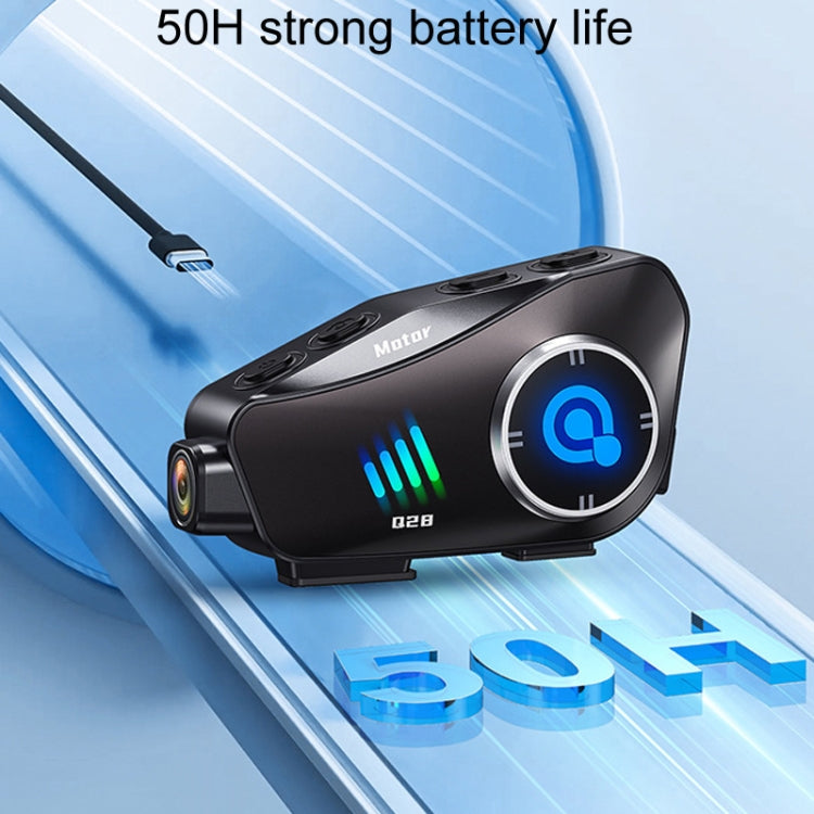 KUQIBAO Q28 Motorcycle Riding Helmet Bluetooth-compatible Headset Recorder, Soft Microphone, Hard Microphone, 2 In 1 Microphone