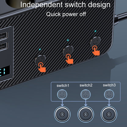 C29 9 In 1 Car Cigarette Lighter Powerful Fast Charger With Voltage Display