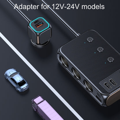C29 9 In 1 Car Cigarette Lighter Powerful Fast Charger With Voltage Display