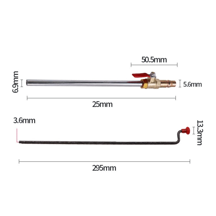 Car Tire Hand-crank Fast Inflation Rod Universal Air Filling Rod, Without Meter, With Meter