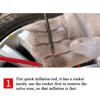 Car Tire Hand-crank Fast Inflation Rod Universal Air Filling Rod, Without Meter, With Meter