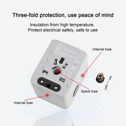 3 x USB & 1 x USB-C / Type-C Travel Plug Adapter International Universal Charging Block, HHT520 Black, HHT520  White