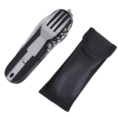 SY-FT008 7-in-1 Multifunctional Outdoor Camping Portable Folding Tableware Combination