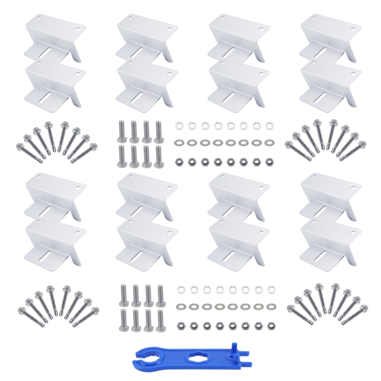 113pcs /Set RV Yacht Solar Panel Z-Shaped Aluminum Alloy Bracket, 113pcs /Set