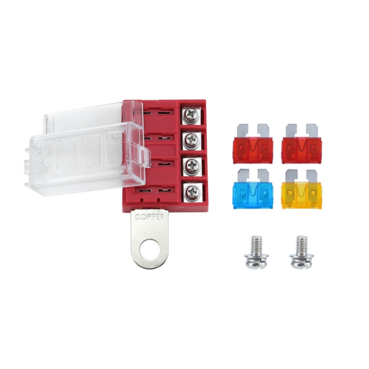 4-way RV Yacht Ignition Protection Battery Terminal Fuse Block, One, Two, Three