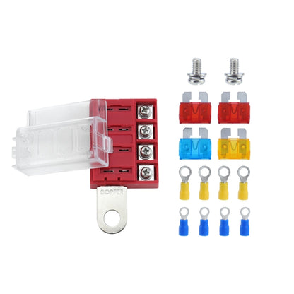4-way RV Yacht Ignition Protection Battery Terminal Fuse Block, One, Two, Three