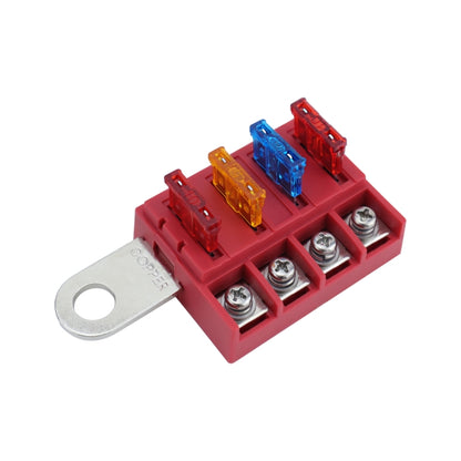 4-way RV Yacht Ignition Protection Battery Terminal Fuse Block, One, Two, Three
