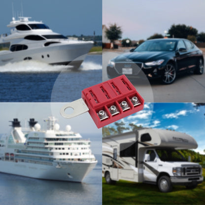 4-way RV Yacht Ignition Protection Battery Terminal Fuse Block, One, Two, Three