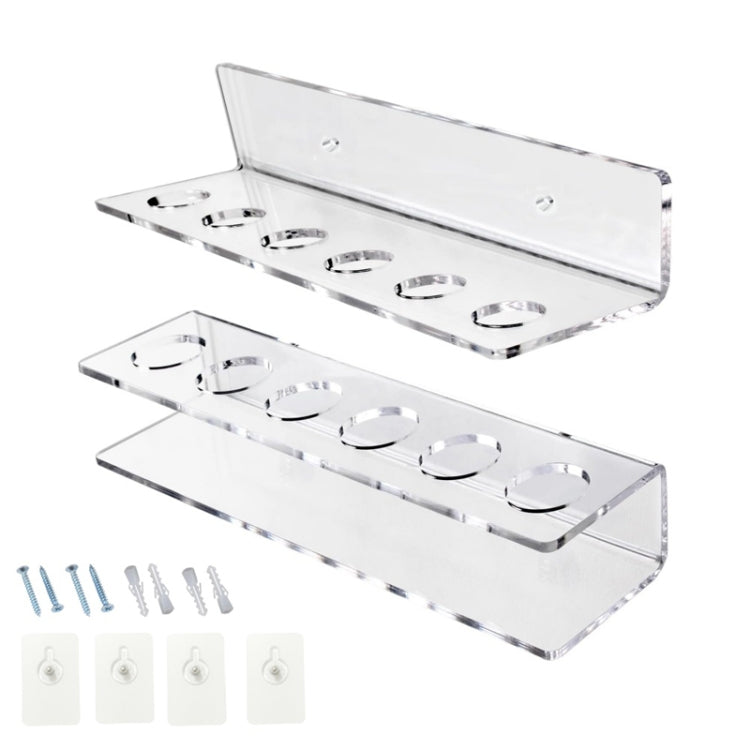 2pcs / Set Acrylic Billiard Cue Wall Mount Bracket Holds 6pcs Billiard Cues, YX134