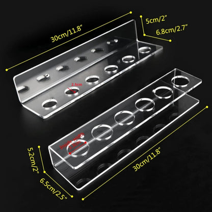 2pcs / Set Acrylic Billiard Cue Wall Mount Bracket Holds 6pcs Billiard Cues, YX134