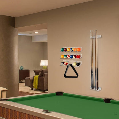 2pcs / Set Acrylic Billiard Cue Wall Mount Bracket Holds 6pcs Billiard Cues, YX134