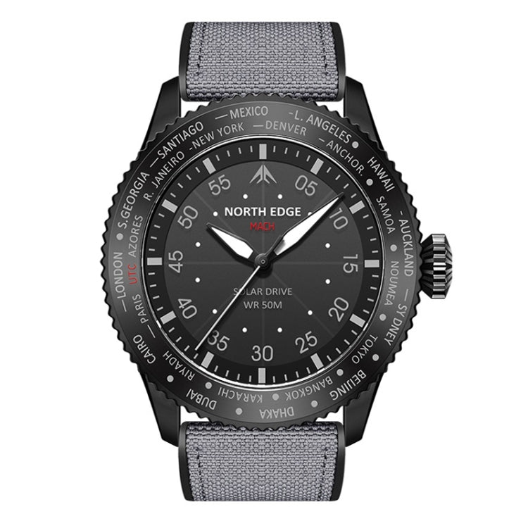 NORTH EDGE Men Light-powered Waterproof Sports Luminous Quartz Watch