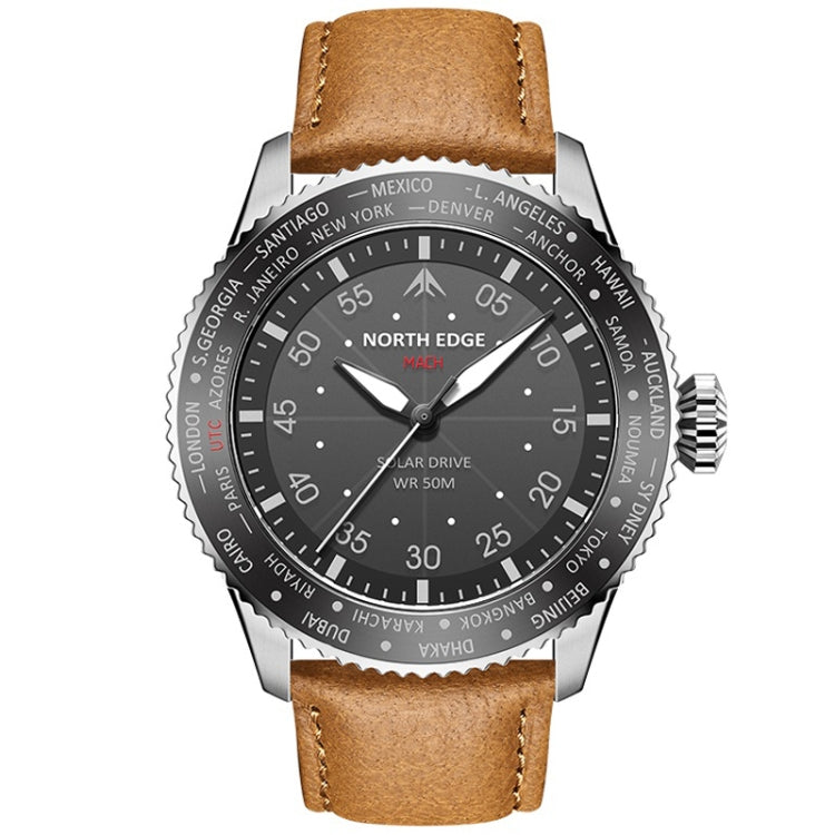 NORTH EDGE Men Light-powered Waterproof Sports Luminous Quartz Watch