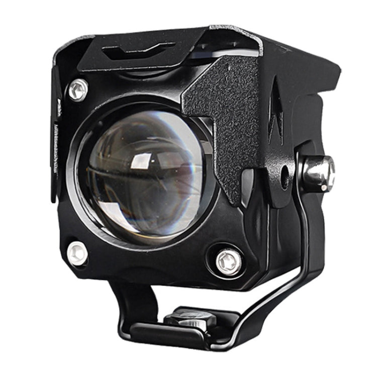 20W Motorcycle LED Headlight Auxiliary Spotlight Lens Dual Color Fog Light