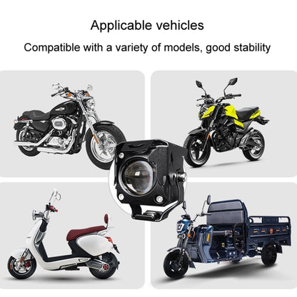 20W Motorcycle LED Headlight Auxiliary Spotlight Lens Dual Color Fog Light