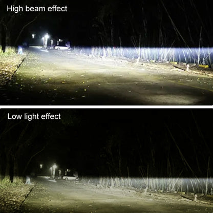 20W Motorcycle LED Headlight Auxiliary Spotlight Lens Dual Color Fog Light