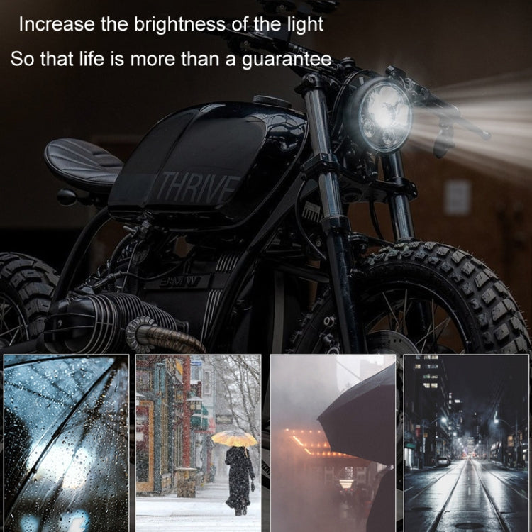 20W Motorcycle LED Headlight Auxiliary Spotlight Lens Dual Color Fog Light