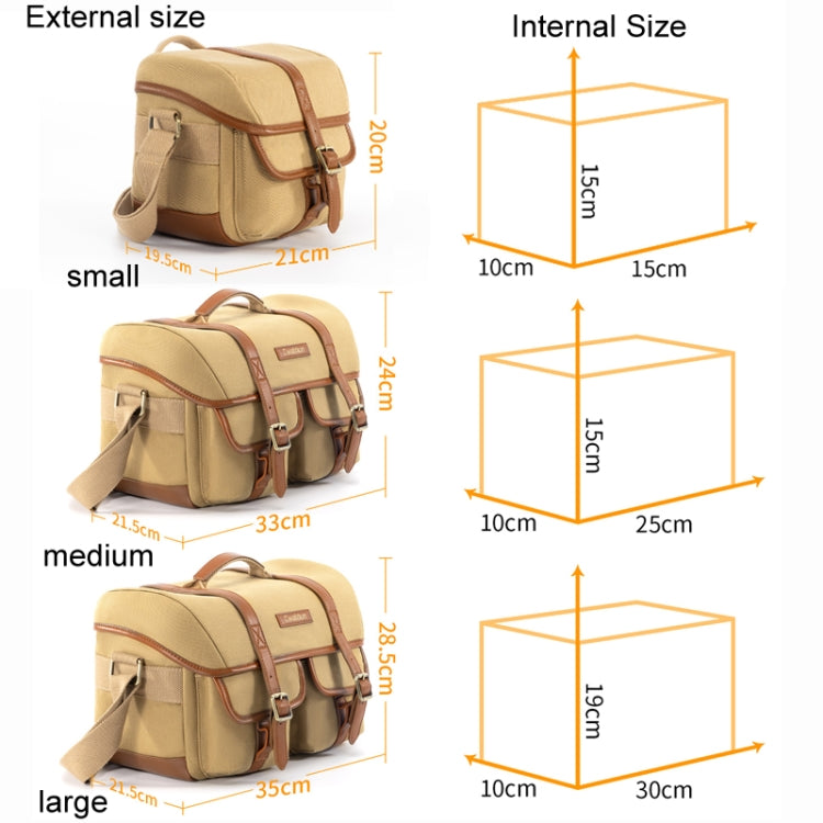 Vintage Camera Bag Crossbody Canvas Digital Bag, Cwatcun D146 Small, Cwatcun D146 Medium, Cwatcun D146 Large