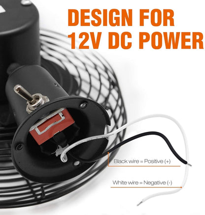 Engineering Car Excavator Strong Cooling High Power Fan, 6 Inch 12V, 6 Inch 24V, 8 Inch 12V, 8 Inch 24V