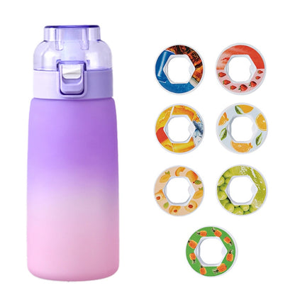Scent Flavored Water Bottle Leak-Proof Outdoor Sport Water Cup With 7 0 Sugar 0 Calorie Scent Rings, 600ml