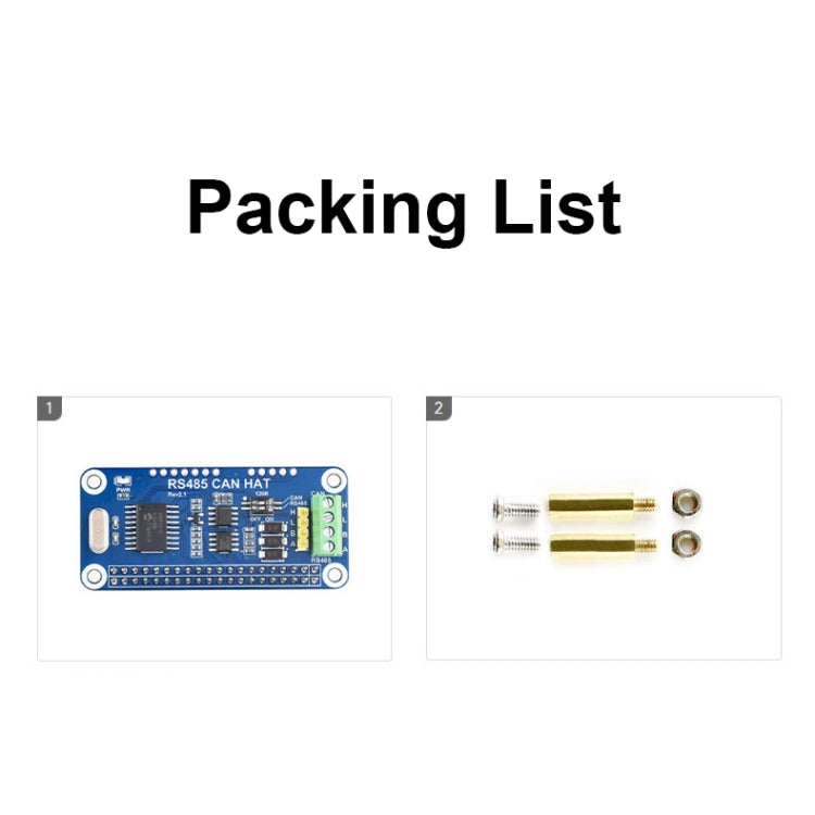 Waveshare 14882 For Raspberry Pi RS485 SPI CAN HAT Bus Module, 14882