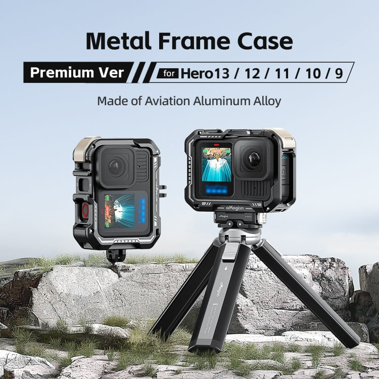 AMagisn Upgrade Ver Metal Rabbit Cage For GoPro HERO13 Black / HERO12 Black / HERO11 Black / HERO10 Black / HERO9 Black, AP10