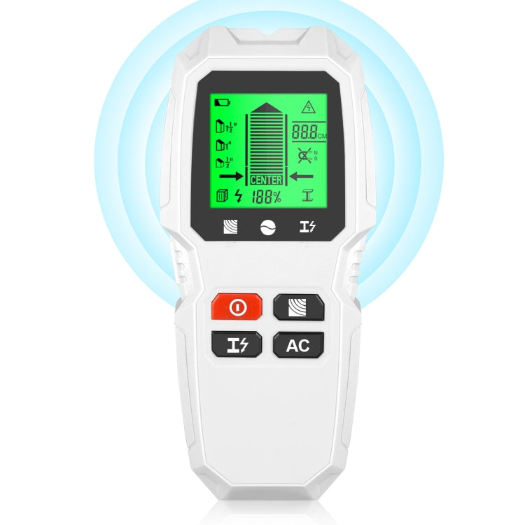 HW-QB6 5 In 1 Wall Scanner Handheld Stud Finder Wood Current Metal Live Wires Detection, HW-QB6 Black, HW-QB6 Orange, HW-QB6 (White