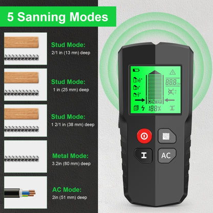 HW-QB5  5-In-1 Wall Stud Detector Wood Current Metal AC Wires Detection, HW-QB5