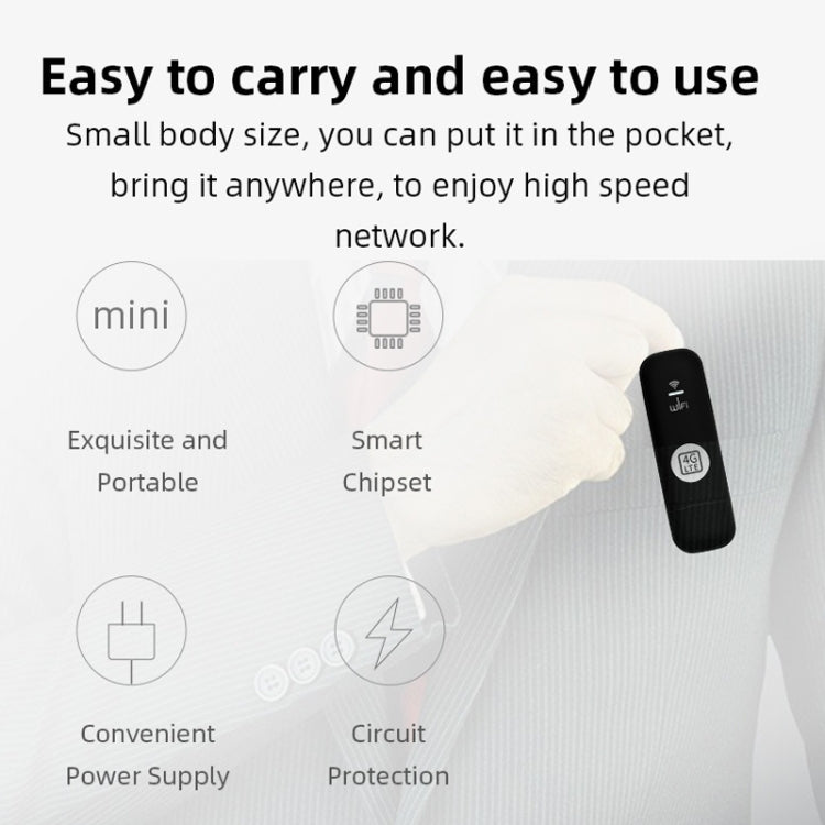 4G UFI LTE WiFi Dongle Wireless Router Plug-in NIC Router, Global Edition, U6