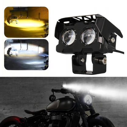 Motorcycle Spotlight High Bright Two Color Modified External Waterproof LED Lens Headlight, 20W, 12W