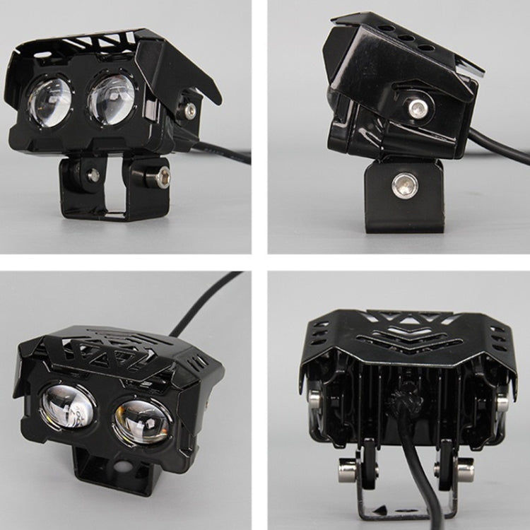 Motorcycle Spotlight High Bright Two Color Modified External Waterproof LED Lens Headlight, 20W, 12W