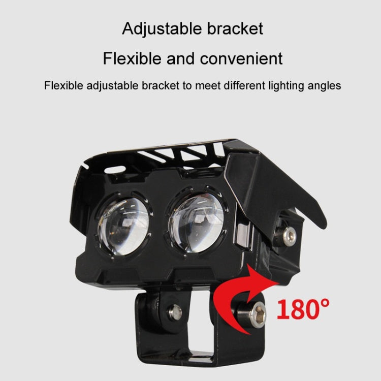Motorcycle Spotlight High Bright Two Color Modified External Waterproof LED Lens Headlight, 20W, 12W