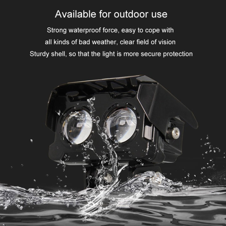 Motorcycle Spotlight High Bright Two Color Modified External Waterproof LED Lens Headlight, 20W, 12W