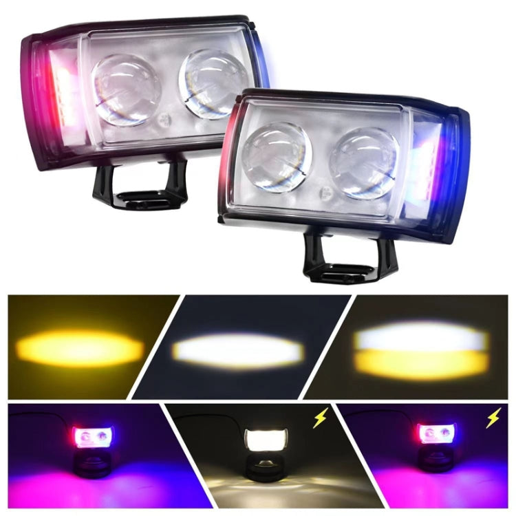 Motorcycle LED Spotlight External Mini Lens High Brightness Flash Headlight Driving Fog Lamps